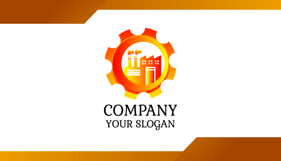 Orange Industrial Business Card