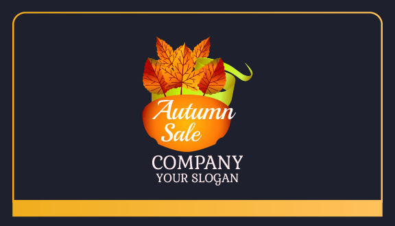 Orange Leaves Autumn Business Card