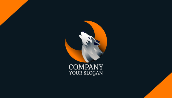 Orange Moon Wolf Business Card
