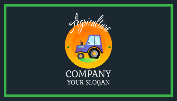 Orange Outline Agriculture Business Card