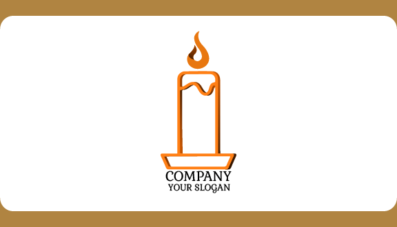 Orange Outline Candle Business Card