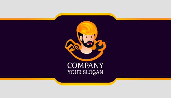 Orange Outline Plumber Business Card