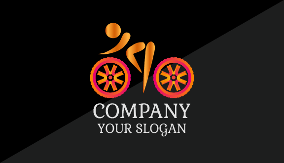 Orange Rider Bike Business Card