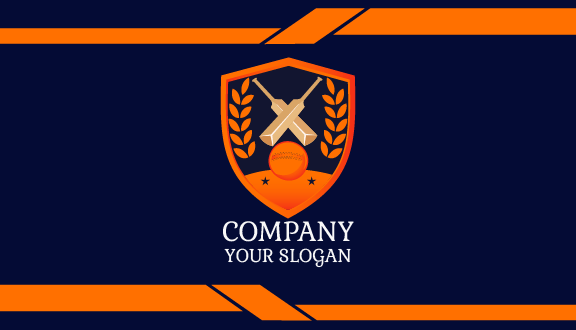 Orange Shield Cricket Business Card