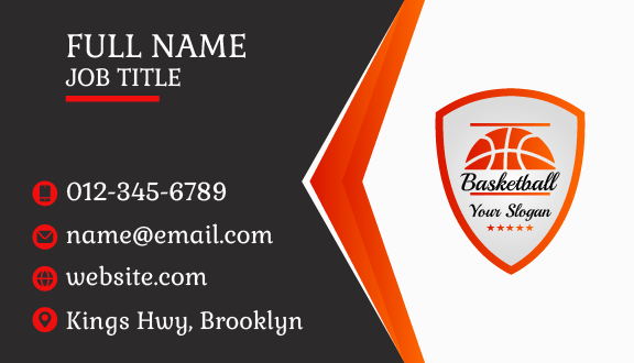 Orange Star Basketball Business Card