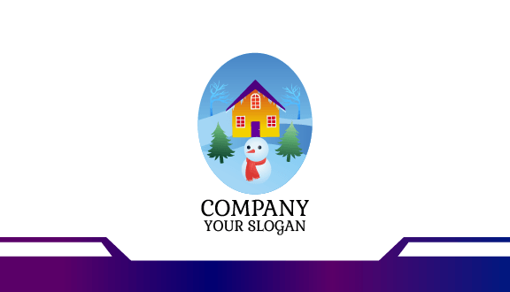 Orange Winter House Business Card