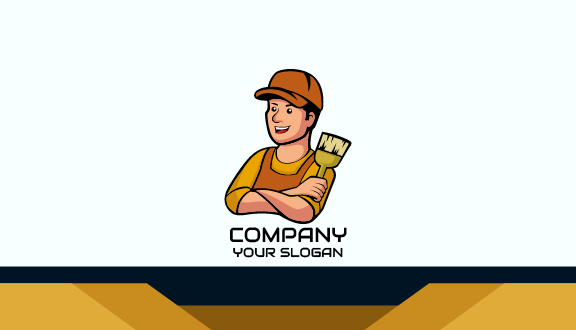 Painter Cartoon Mascot Business Card