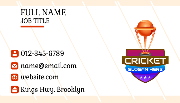 Pastel Background Cricket Business Card