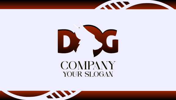 Pastel Dog Figure Business Card