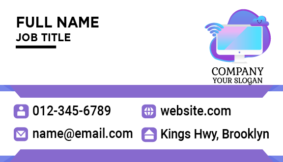 Pastel Shade Computer Business Card