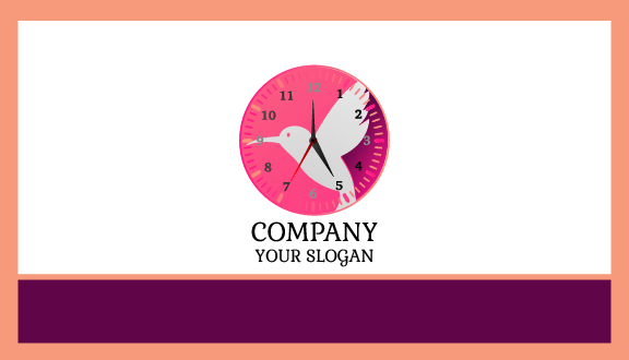 Pink Faced Clock Business Card