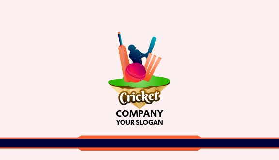 Pink Gradient Cricket Business Card