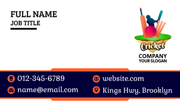 Pink Gradient Cricket Business Card