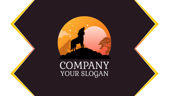 Pink Moon Wolf Business Card