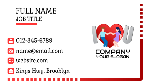 Playing Couple Dating Business Card