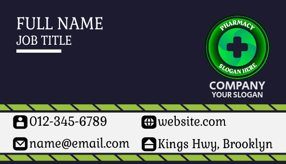 Plus Outline Pharmacy Business Card