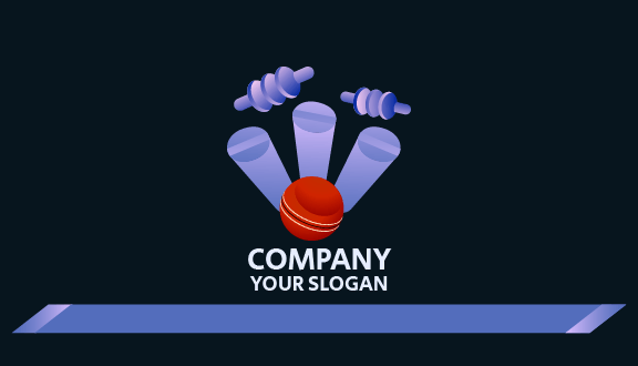 Purple Bails Cricket Business Card