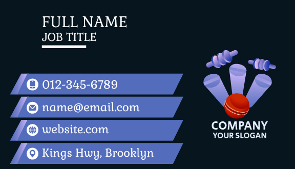 Purple Bails Cricket Business Card
