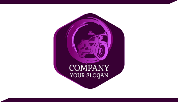 Purple Bike Silhouette Business Card