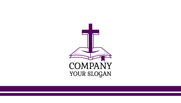 Purple Bookmark Church Business Card