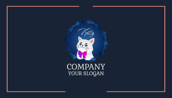 Purple Bow Cat Business Card