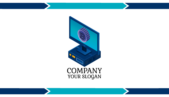 Purple Coin Computer Business Card