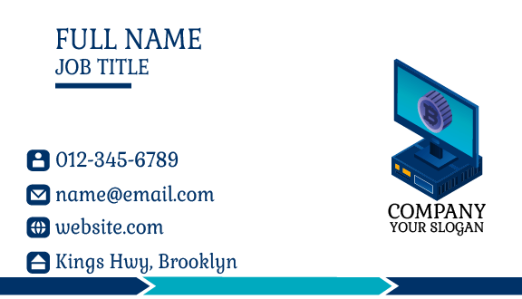 Purple Coin Computer Business Card