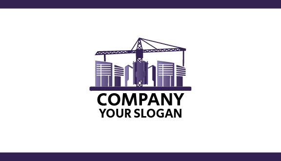 Purple Construction Engineering Business Card