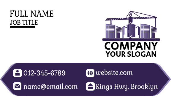 Purple Construction Engineering Business Card