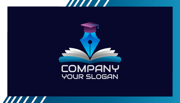 Purple Education Cap Business Card