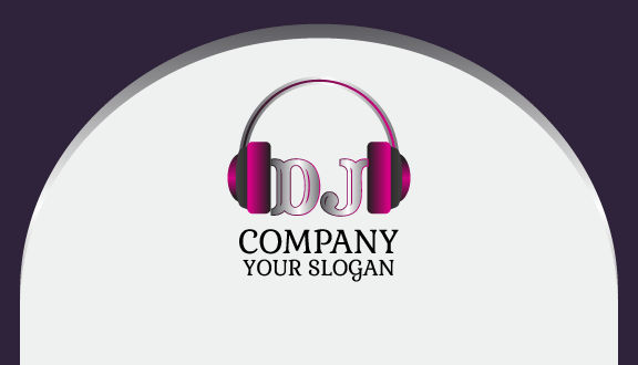 Purple Headphone DJ Business Card