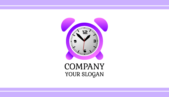 Purple Ringing Clock Business Card