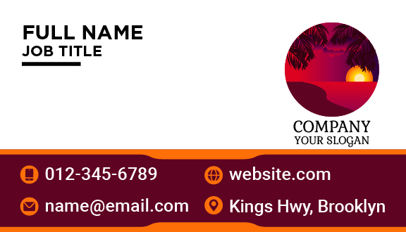 Purple Scene Summer Business Card