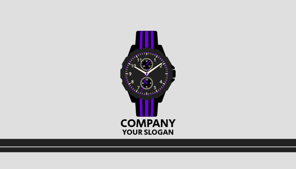 Purple Stripe Watch Business Card