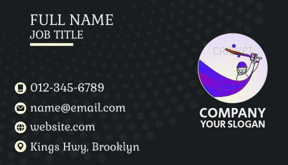 Purple Swish Cricket Business Card