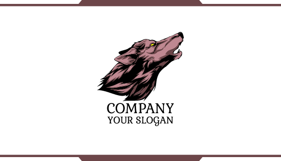 Purple Wolf Head Business Card