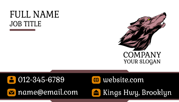 Purple Wolf Head Business Card