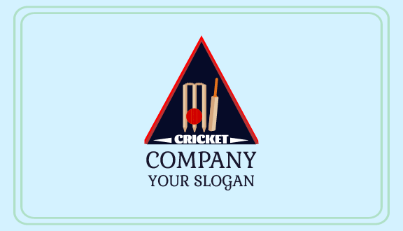 Red Boundary Cricket Business Card