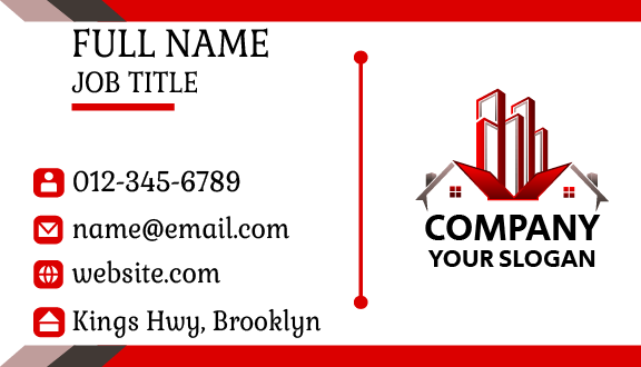 Red Building Architect Business Card