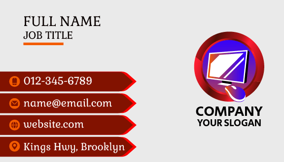 Red Circle Computer Business Card