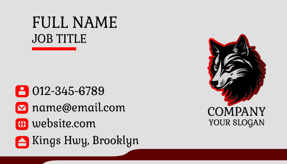 Red Hair Wolf Business Card