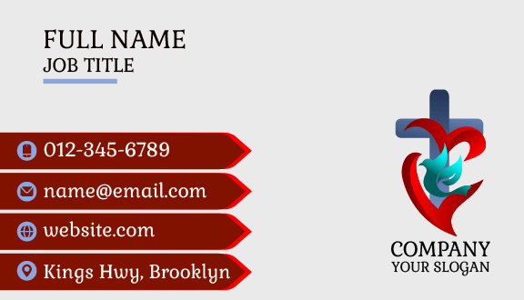 Red Heart Church Business Card