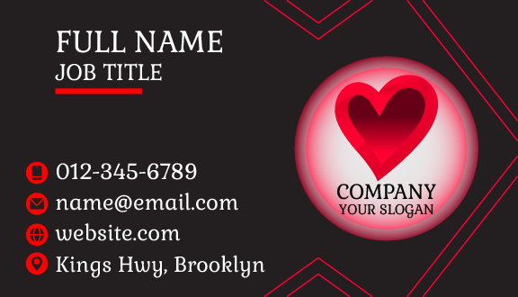Red Heart Dating Business Card