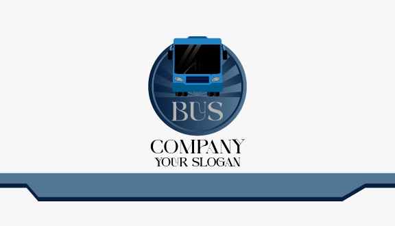 Robust Blue Bus Business Card