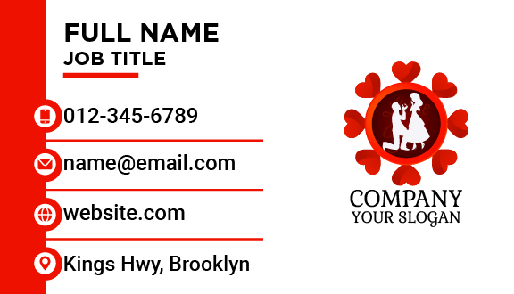Romantic Proposal Dating Business Card