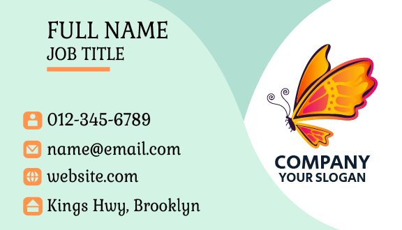Round Antennae Butterfly Business Card