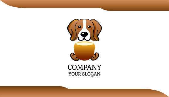Round Bowl Dog Business Card