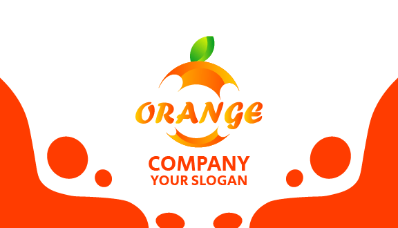 Round Dots Orange Business Card