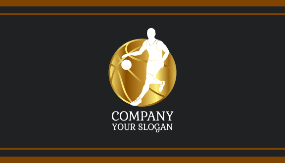 Running Silhouette Basketball Business Card