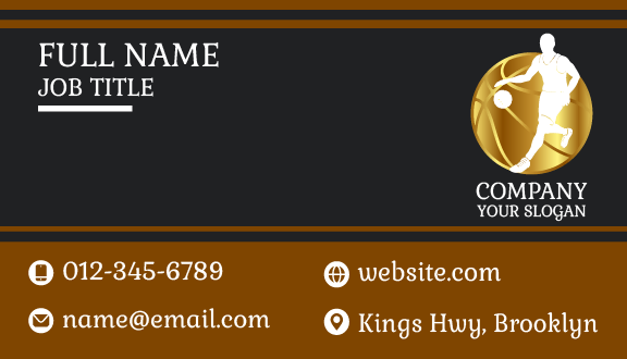 Running Silhouette Basketball Business Card